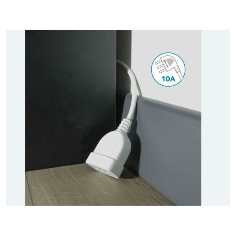 Mini prolunga electraline salvaspazio cavo 20cm bianco - 46005