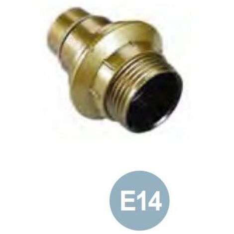 Portalampada filettato electraline con ghiera attacco e14 oro - 71134