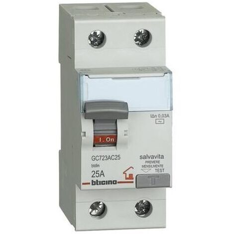 Interruttore Differenziale Puro Ac 2P 40A30Ma Btdin ( Bticino Cod. Gc723Ac40 )