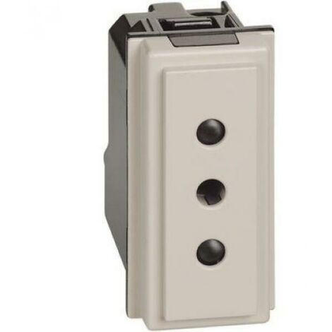 Presa Bticino Living Now 2P+T 10A 250V colore sabbia KM4113