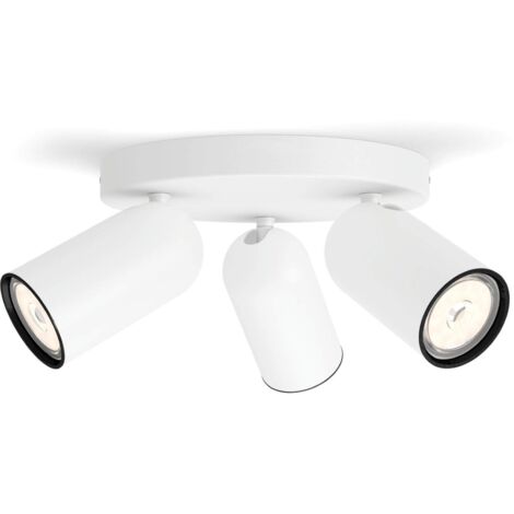 Philips LED, Lampadario a Faretti, 3 Punti Luce, Bianco, Testa orientabile, Bianco