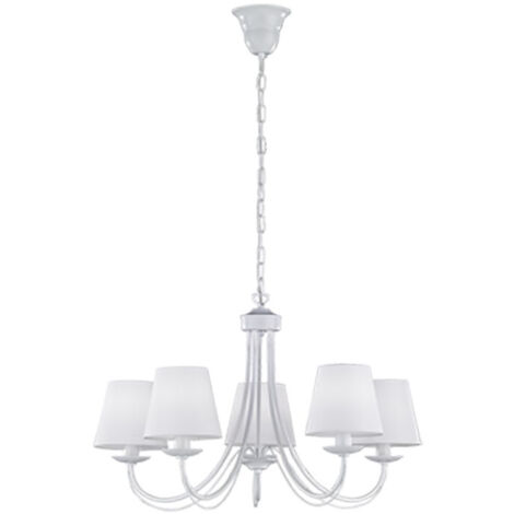 Trio lighting italia lampadario cortez 5 luci attacco piccolo e14 28w colore bianco 110600531