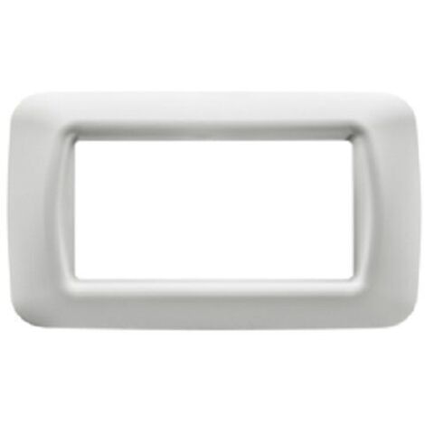 Placca A Parete Satellitare 4 Prese Tipo F: MSG 4SATNNS, Bianca, Connettori Femmina Nichel
