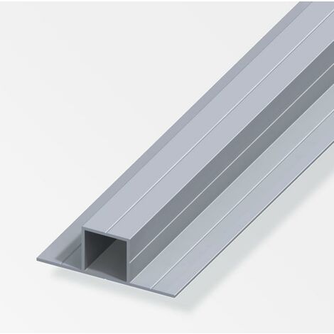 tubo quadrato 23.5 2l 180° alluminio - 1 metro.