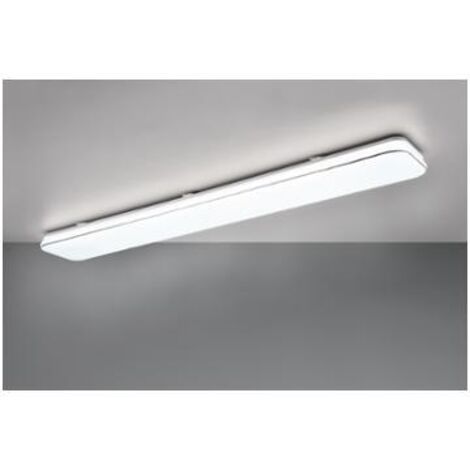 Plafonnier LED Moderne Rectangulaire, Métal Blanc, 4 Lumières, Grand Format