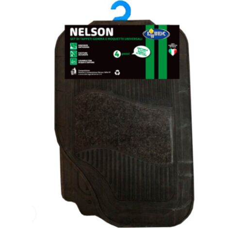 Tappetini Auto Universali In PVC E Moquette - 4 Pezzi Antiscivolo