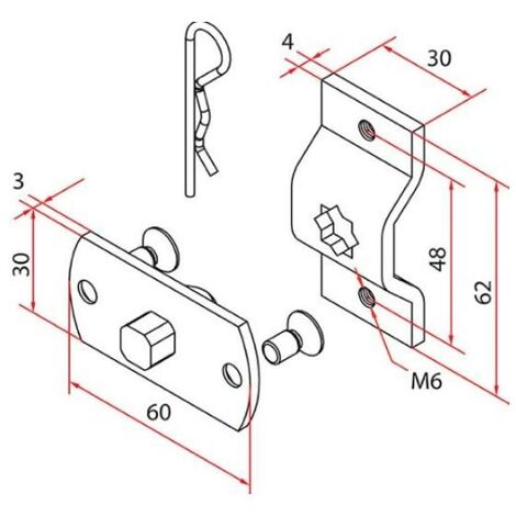 Supporto a omega faac tm2 45 con perno - a4506-0633