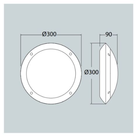 Plafoniera dkl italia lucia e27 ip66 diametro 30cm bianco -  dkl1r3e27w
