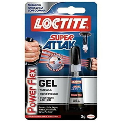 Loctite Super Attak Power Flex Gel, Adesivo Trasparente e Istantaneo Gel 3 g
