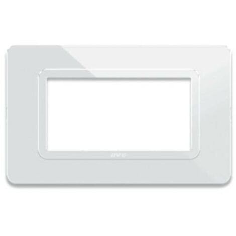 Placca Ave Tecnopolimero Sistema 44 Bianco cornice bianca 4 moduli 44PY04B