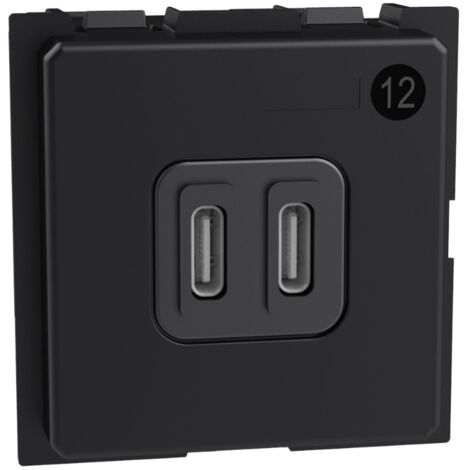 Prese usb-c bticino living now 2x30w 2 moduli nero - k4293cc