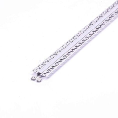 V-TAC Profilo Alluminio per Strip LED Incasso (Max: 9,5mm) Satinato 2m