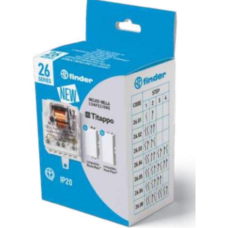 Kit relè elettromeccanico da retrofrutto finder 260182304000poa con titappo