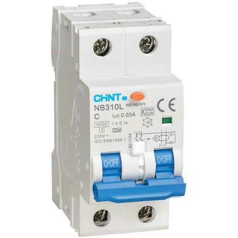 Chint interruttore magnetotermico differenziale 6a 30ma 2p 660031