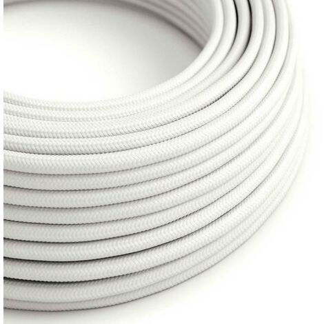 Creative-cables italia cavo elettrico 2x0,75 rotondo rivestito in tessuto  bianco xz2rm01