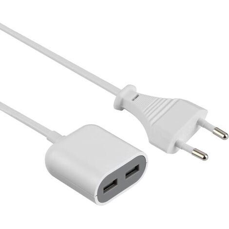 PROLUNGA C/1USB+1C X 3,5A - BIANCO/GRIGIO