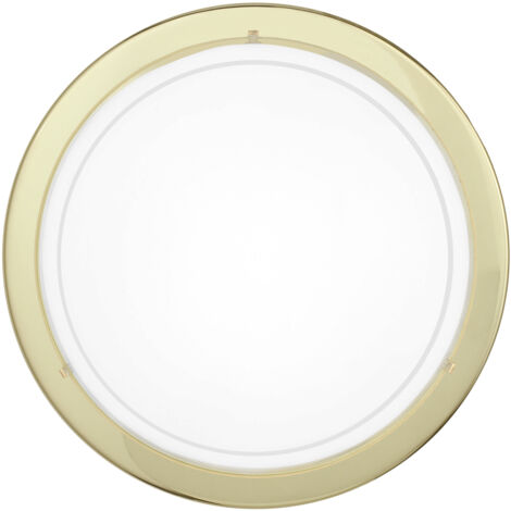 Plafoniera-Applique Contemporanea Planet 1 Acciaio Ottone Vetro Bianco E27