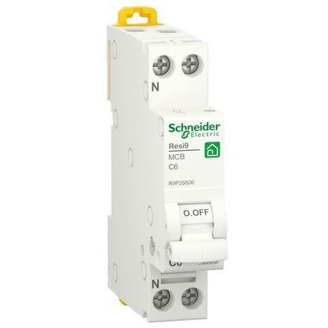 Interruttore magnetotermico Schneider 6A 1P+N 4,5KA C 1 modulo R9P35606