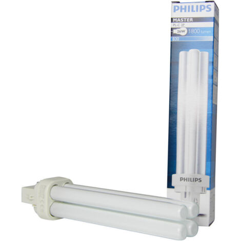 Philips lampada fluorescente compatta 2pin g24d-3 26w luce calda 927906183040 plc2683