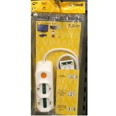 Vimar multipresa 2 schuko + 4 bipasso + 1,5mt + interruttore colore bianco fp00521.c.b
