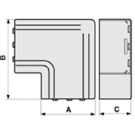 Bocchiotti - B02495 - Angolo piano per canali porta apparecchi e porta cavi  TA-N, canali porta cavi TA-EN/TA-GN