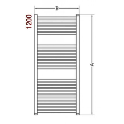 Termoarredo bagno cromato scaldasalviette Ercos opera 1650 x 500 mm. in  acciaio colore argento