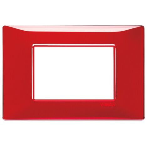Vimar Plana placca 3 moduli colore rubino 14653.51