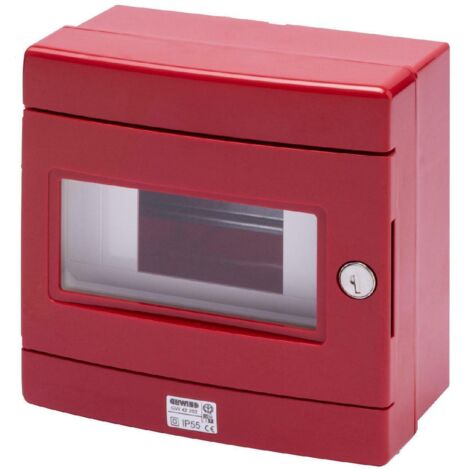 Centralino Stagno Gewiss per Emergenza 8 Moduli IP55 Rosso GW42202