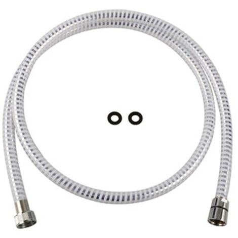 Flessibile doccia da 150 cm cromato-bianco in plastica rinforzata