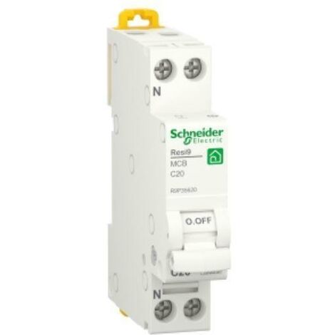SCHNEIDER R9P35620 - Interruttore magnetotermico (MCB) Resi9 1P+N C20 4500A