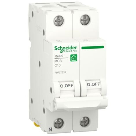 Interruttore magnetotermico Schneider 10A 1P+N 4,5KA C 2 moduli R9F37610