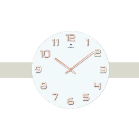 Lowell Orologio da Parete Bianco 38cm Cassa in Vetro