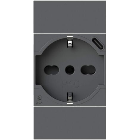 Presa bipasso e schuko 4Box P40 con USB 3.0A Bticino Living Now 4B.KG.P40.USB