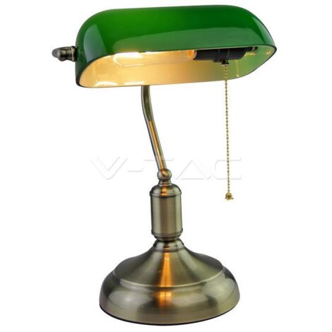 LAMPADA DA TAVOLO PER BANCHIERI CON INTERRUTTORE E27  VERDE