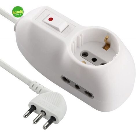 Ciabatta Electraline Gummy Con 3 Prese E 2 USB - 2 Metri - Cover In Silicone Grigia Antishock - 3