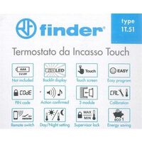 FINDER TERMOSTATO INCASSO BIANCO TOUCH RETROILLUMINATO 1T5190030000