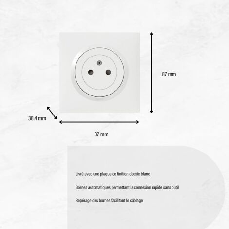 Legrand - Lot de 10 prises de courant 2P+T Surface dooxie complet - blanc