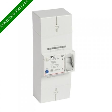Legrand – Disjoncteur bipolaire 90A – Différentiel 500mA sélectif – Protection contre surcharges et courts-circuits – Montage encastré