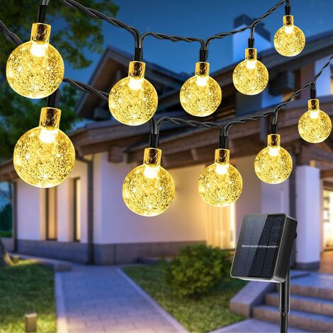 Guirlande Lumineuse Exterieure Solaire 5M 50 LEDs, Lierre Artificiel Guirlande  Lumineuse pour Jardin, Cour, Maison, Patio