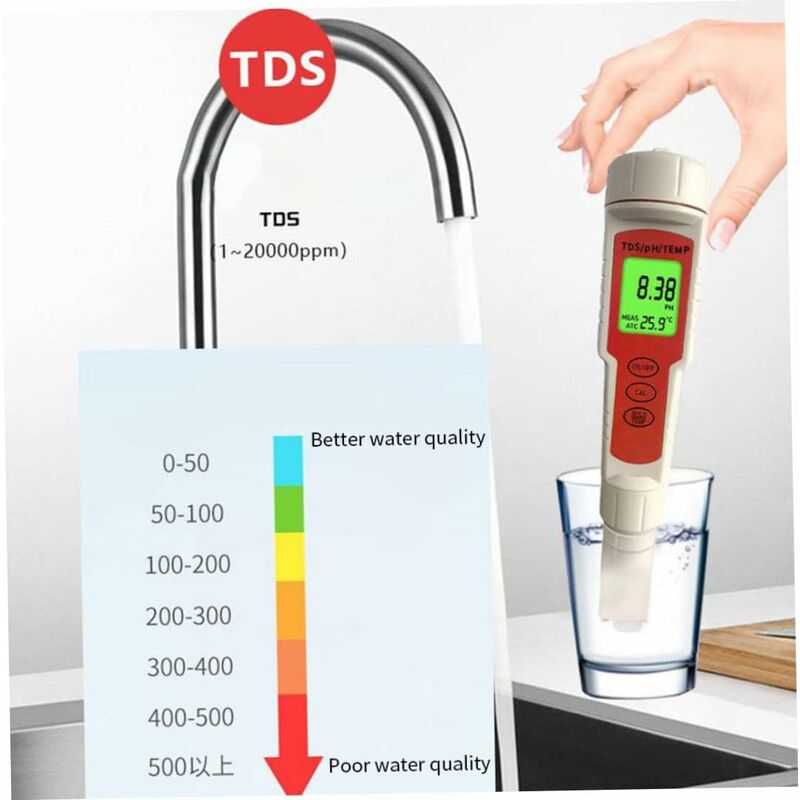 Testeur eau piscine électronique pH et TDS qualité eau PANCELLENT