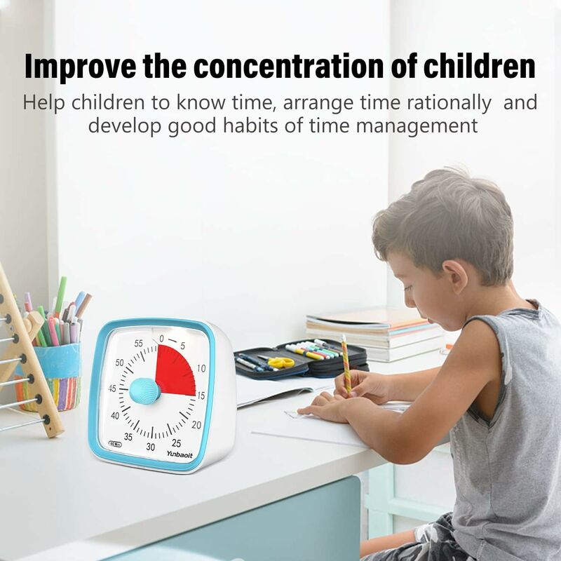 Minuteur analogique visuel, compte à rebours silencieux, outil de gestion  du temps pour enfants et adultes(