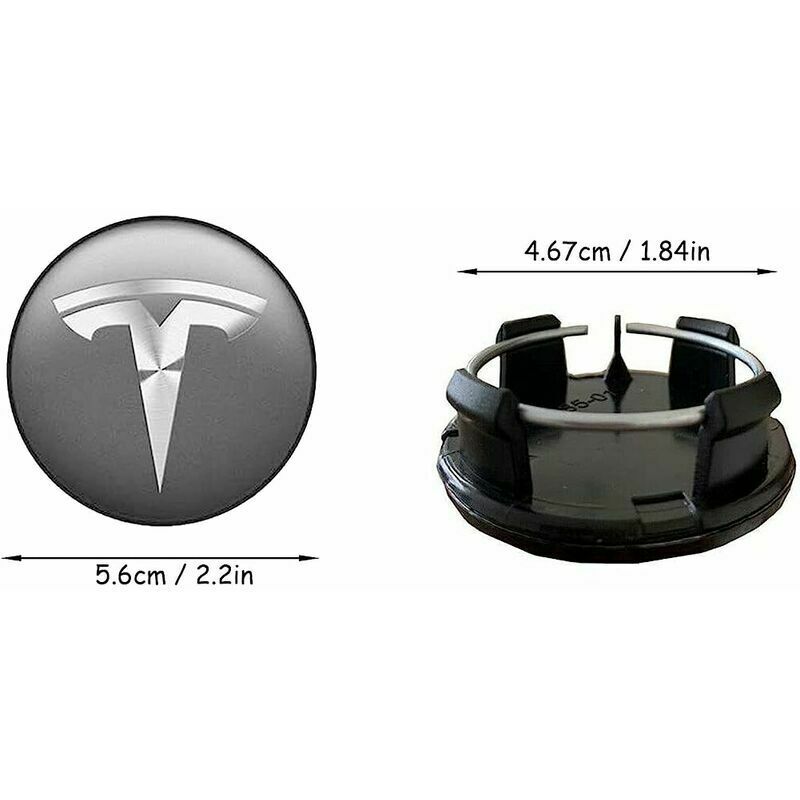 Kit d'enjoliveurs Aero et de cache-écrous de roue avec logo Tesla pour Model  3, Model Y (noir) 