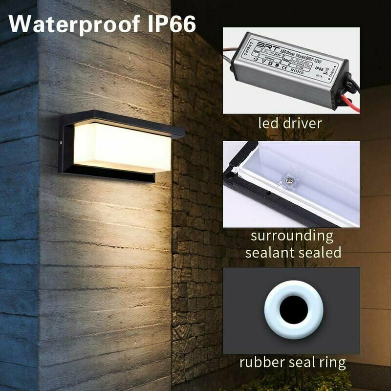 Moderne Extérieur Led Applique Murale Étanche Ip65 Anthracite Aluminium  Décoration Décoration Lumière Pour Cour Jardin Terrasse Fermer Mur Chemin  Patio Villa Cor