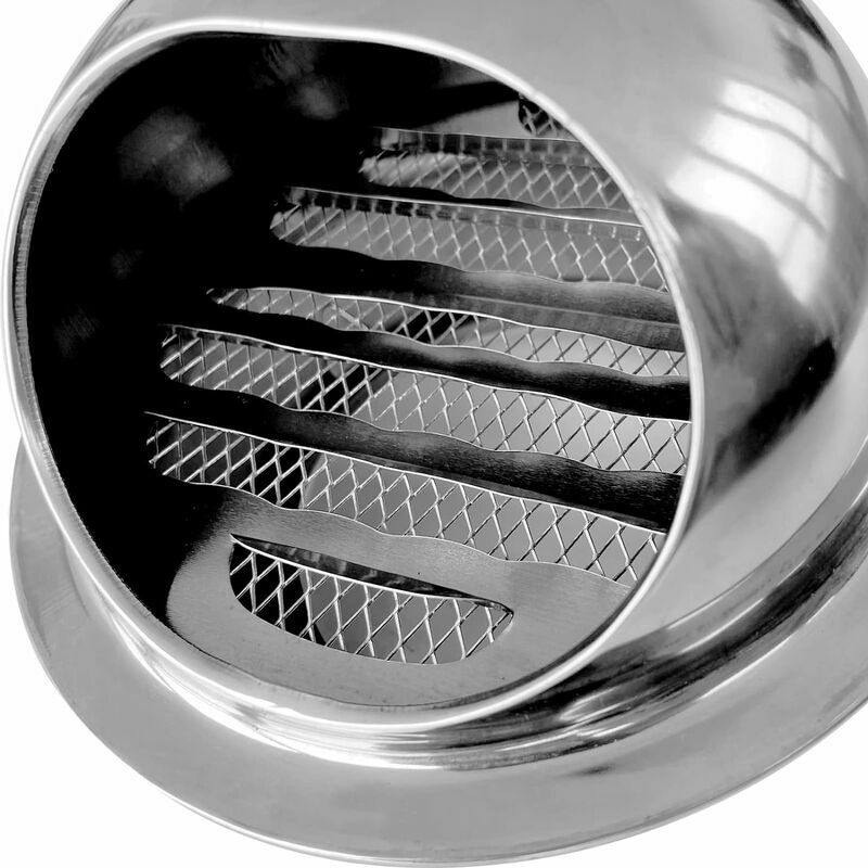 Grille d'aération en inox ronde diam 100 mm DMO, 485998, Chauffage  Climatisation et VMC