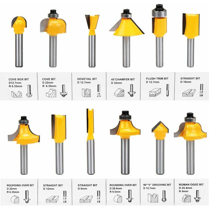 Freud 1 5/8 po x 5/8 po x 1/2 po Tige 45 degrés Carbure incliné 2