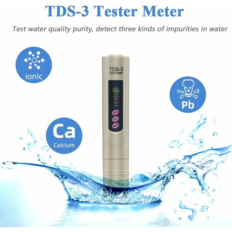 Ph Meter, Eletorot 4 En 1 Piscine Ph Testeur Électronique Ph Mètre Tds  Compteur de Qualité de l'Eau Et Ph Test Pour Boire Aquariums Hydroponique  Piscine