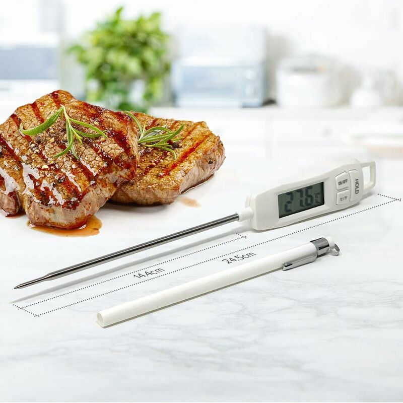 KT THERMO Lot de 2 thermomètres à viande avec cadran de 6,3 cm en acier  inoxydable étanche pour barbecue, volaille : : Maison