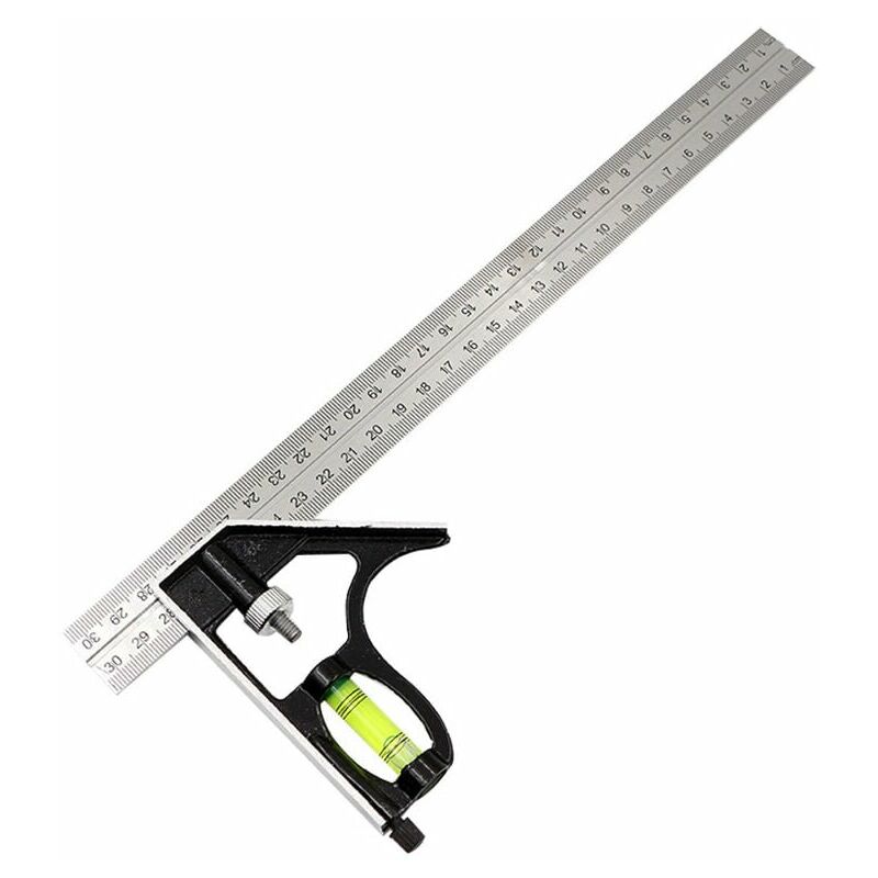 WORKPRO Equerre Menuisier 180 mm et Règle d'Angle de Combinaison 150mm, Equerre  Combinée avec Niveau à Bulle en Acier Inoxydable, Ensemble d'Outils d' Equerre pour Bricolage, Outillage, Menuiserie : : Bricolage