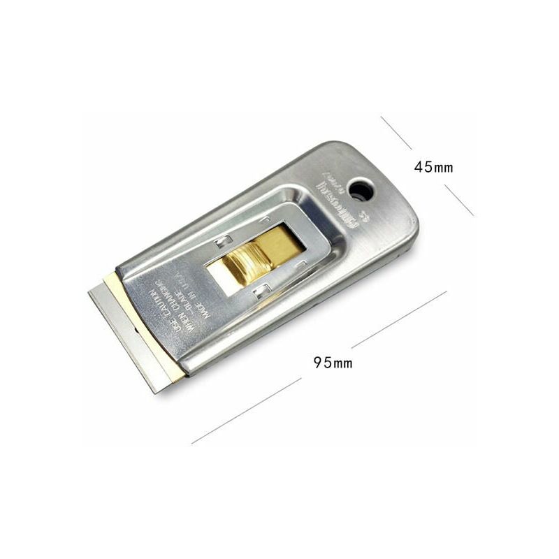 STANLEY Gratte-Vitre en Métal Qualité Professionnelle et Résistant -  Anticorrosion et Antiabrasion - Corps Métallique - Lame Rectangulaire 40 mm  et