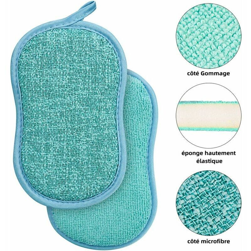 Éponge de cellulose Lingettes Nettoyage Gommage Lavage Éponge sans rayures  Cellulose colorée Éponge à vaisselle Absorbant Torchon réutilisable Éponge  de nettoyage de cuisine